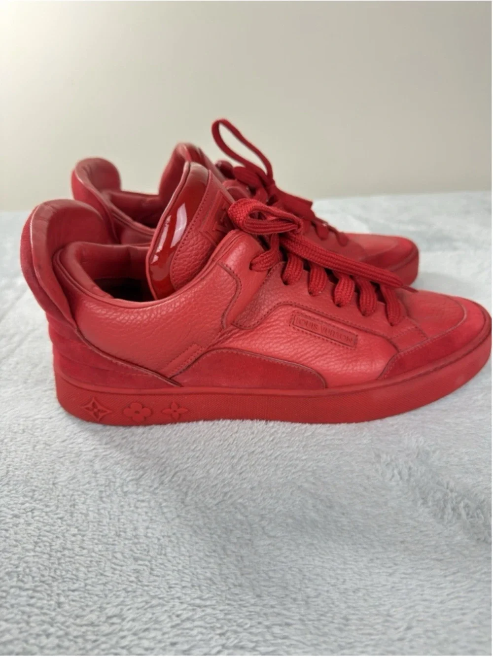 Louis Vuitton Men Sz 7.5 US/6.5 LV Kanye West Don Red Leather Sneakers Complete